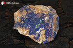 Azurite du Maroc (croûte sur roche, inclusions de Malachite) - 259 g / AN870 - Vignette | 1001 minéraux