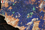 Azurite du Maroc (croûte sur roche, inclusions de Malachite) - 259 g / AN870 - Vignette | 1001 minéraux