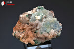 Malachite et Gypse sur Ankerite - Maroc - minéraux à cristaux 5,4 cm / 117g / AX896 - Vignette | 1001 minéraux