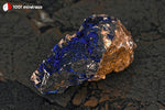 Azurite du Maroc (botryoïdale sur Barytine) - 129 g / AY884 - Vignette | 1001 minéraux