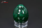 Malachite polie en œuf de la République Démocratique du Congo - 121 g / BC910 - Vignette | 1001 minéraux