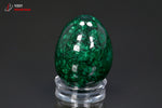 Malachite polie en œuf de la République Démocratique du Congo - 121 g / BC910 - Vignette | 1001 minéraux