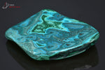 Chrysocolle sur Malachite forme libre polie - R.D. Congo - minéraux polis 6,9 cm / 179g / BH556 - Vignette | 1001 minéraux