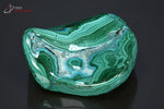 Chrysocolle sur Malachite forme libre polie - R.D. Congo - minéraux polis 6,6 cm / 169g / BH558 - Vignette | 1001 minéraux