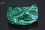 Chrysocolle sur Malachite forme libre polie - R.D. Congo - minéraux polis 6,6 cm / 169g / BH558 - Vignette | 1001 minéraux