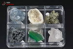 Coffret découverte 6 minéraux (Quartz rose, Agate, Obsidienne, Pyrite, Géode de Quartz, Célestine) - 72 g / BJ611 - Vignette | 1001 minéraux