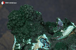Malachite botryoïdale et Chrysocolle de la République Démocratique du Congo sur roche mère - 222 g / BJ812 - Vignette | 1001 minéraux