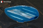 Tranche d'Agate teintée bleue du Brésil (bande périphérique, bandes rectilignes bleu, blanc et transparent) - 37 g / BL624 - Vignette | 1001 minéraux