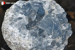 Célestine de Madagascar (cristallisée bleu-gris, sur socle) - 76 g / BL92 - Vignette | 1001 minéraux