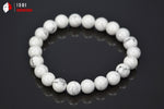 Bracelet minéraux Howlite 18 cm / Perles 8 mm / 20g / BN91 - Vignette | 1001 minéraux