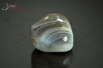 Agate zonée du Botswana polie (fond brun gris et blanc, toutes nuances de gris) - 21 g / AY331 - Vignette | 1001 minéraux