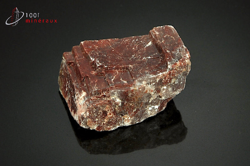 Minéral de calcite rouge brute du Maroc