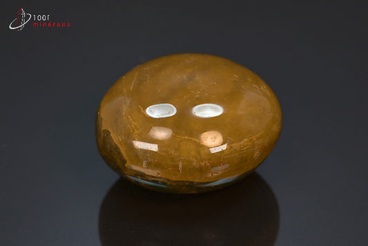 Galet polie lithothérapie en jaspe jaune de Madagascar