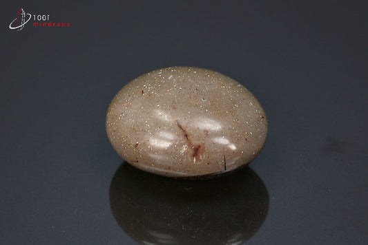 Minéral poli pour la lithothérapie d'une septaria marron de Madagascar