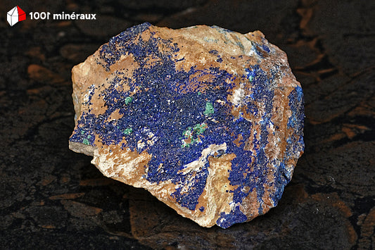 Azurite du Maroc - Croûte sur roche de 259 g - AN870