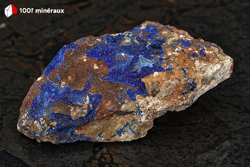 Azurite du Maroc - Croûte sur roche de 247 g - AN873
