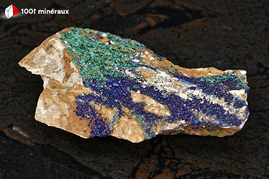 Azurite et Malachite du Maroc - Croûte 9,8 x 5,7 x 1,8 cm - AN874