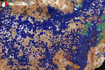 Azurite du Maroc (croûte sur roche, inclusions de Malachite verte) - 187 g / AN876 - Vignette | 1001 minéraux