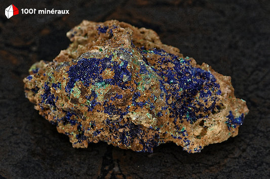 Azurite du Maroc - Croûte sur roche de 114 g - AN879