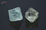 Lot de 2 Fluorines octaédriques - Chine - minéraux à cristaux 2,3 à 2,3 cm / 17g / AP736 - Vignette | 1001 minéraux