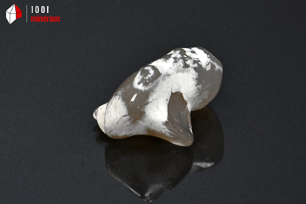 agate peau de serpent blanche et grise