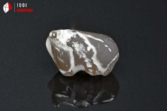 agate peau de serpent blanche et grise