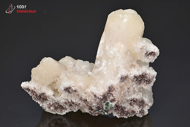 Minéral cristallisé de stilbite et apopyllite d'Inde