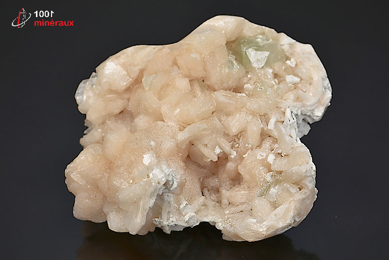 Minéral cristallisé d'apophyllite et stilbite d'Inde