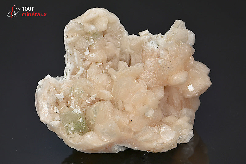 Minéral cristallisé d'apophyllite et stilbite d'Inde