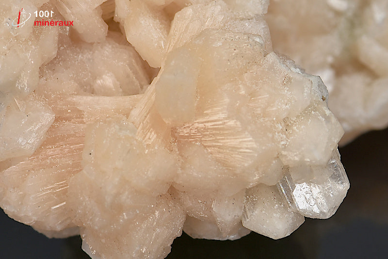Minéral cristallisé d'apophyllite et stilbite d'Inde