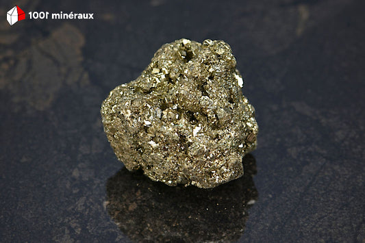 Pyrite brute Pérou - Vue de profil, bloc compact 4,6 cm - 123 g - AW104
