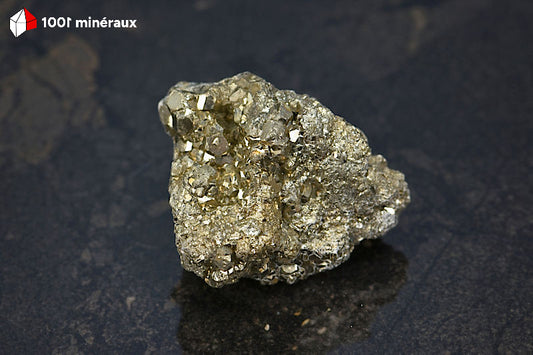 Pyrite brute Pérou - Cristaux dodécaédriques pyritoèdres 1-3 mm, éclat doré - 112 g - AW106
