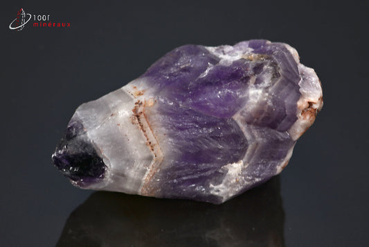 Pointe minérale d'améthyste violette à chevrons du Malawi
