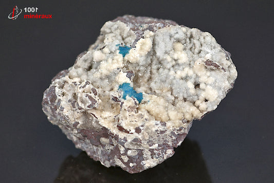 Minéral cristallisé de cavansite bleue d'Inde