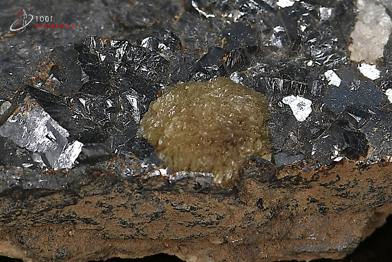 Minéral cristallisé de marmatite et sidérite de France