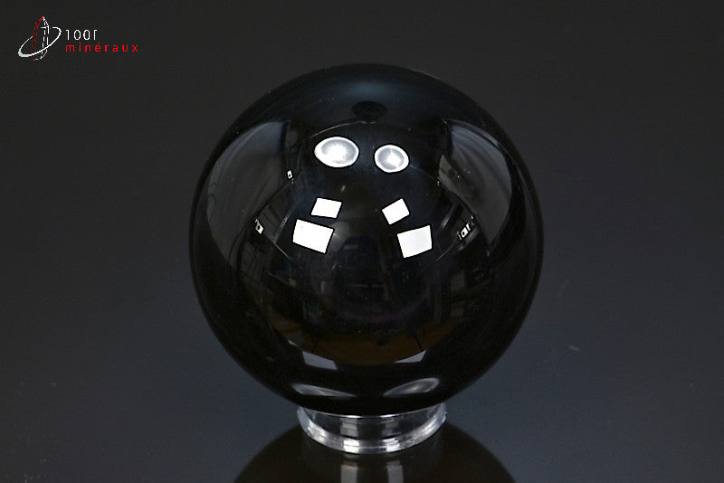 Sphère minérale d'œil célèste noire de Madagascar