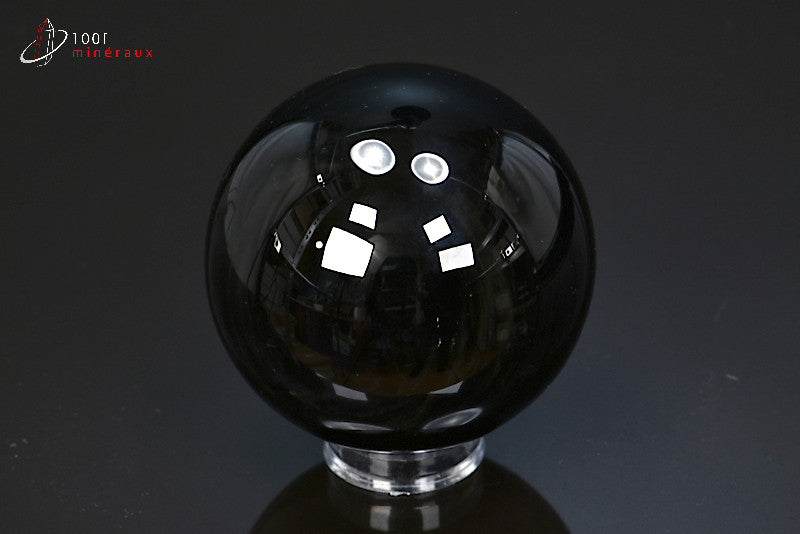 Sphère minérale d'œil célèste noire de Madagascar