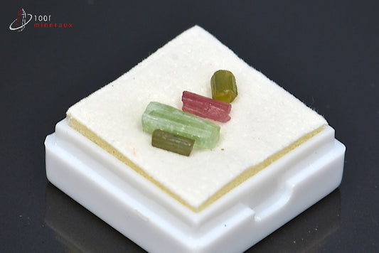 Minéral cristallisé de tourmaline de couleurs du Brésil