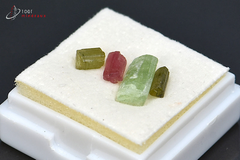 Minéral cristallisé de tourmaline de couleurs du Brésil