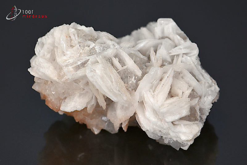 Minéral cristallisé de Baryte blanche et cristal de roche du Maroc