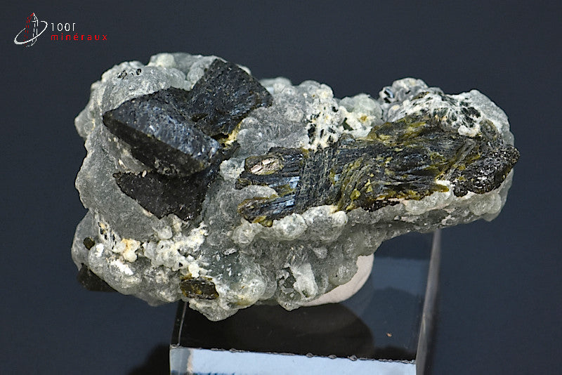 Minéral cristallisé d'épidote et prehnite du Mali