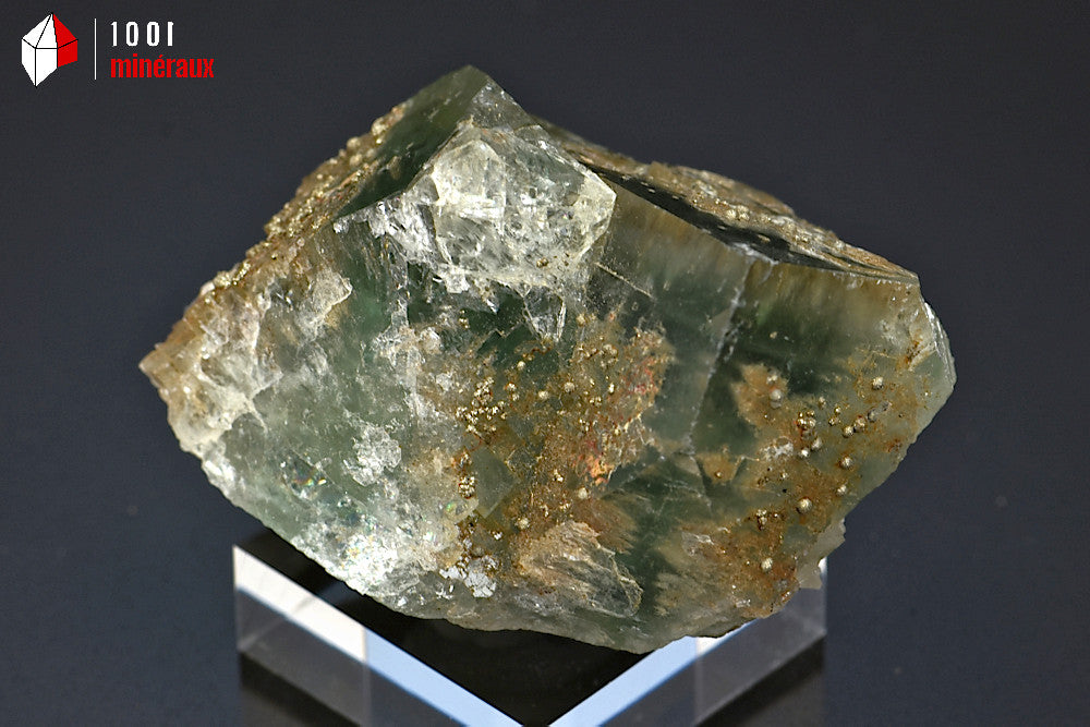Minéral cristallisé de fluorine verte du Maroc