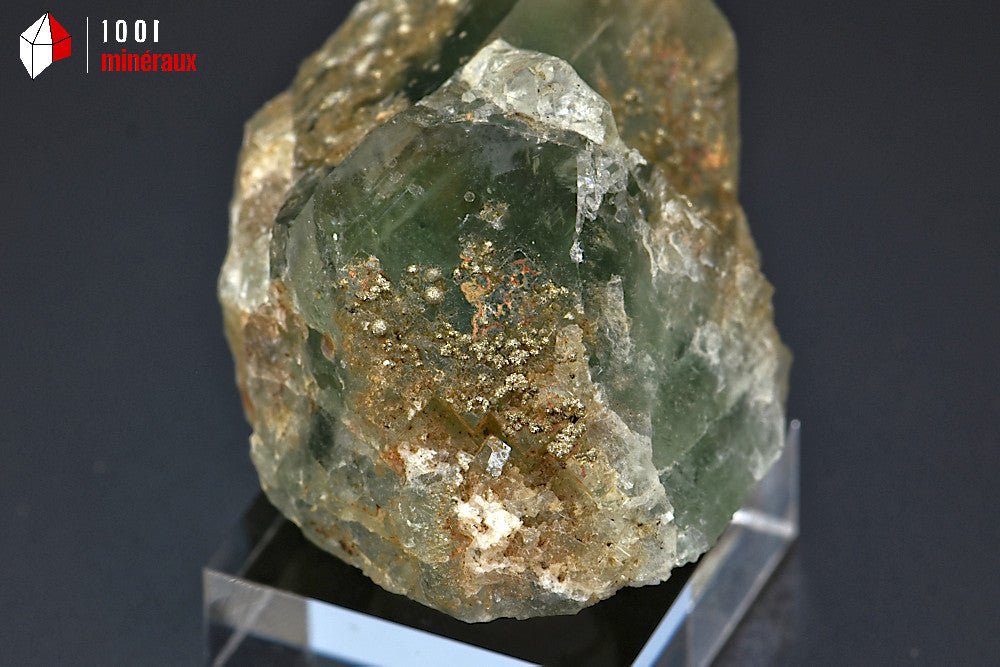Minéral cristallisé de fluorine verte du Maroc