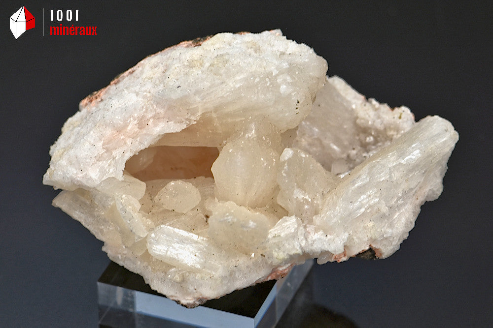 Minéral cristallisé de stilibite d'Inde de la famille des zéolites