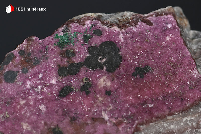 Minéral cristallisé de cobaltocalcite et malachite de République démocratique du Congo