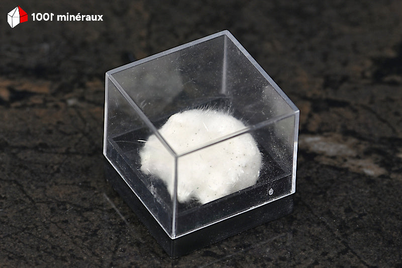 Okénite d'Inde - Agrégat cotonneux dans son boîtier transparent - 1 g