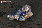Azurite (croûte sur roche) et Malachite soyeuse du Maroc - 56 g / AY883 - Vignette | 1001 minéraux