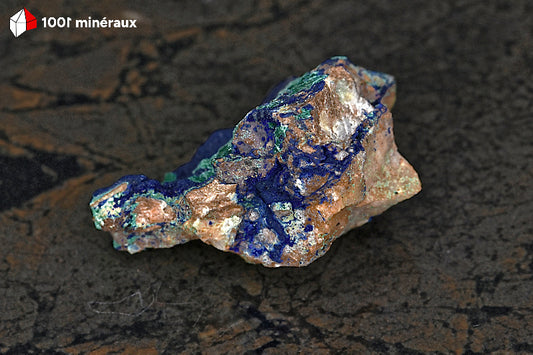 Azurite du Maroc - Association Azurite-Malachite 5,8 x 4,3 x 2,6 cm - AY883