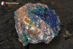 Azurite du Maroc (botryoïdale sur Malachite, Barytine et Quartz) - 280 g / AY902 - Vignette | 1001 minéraux