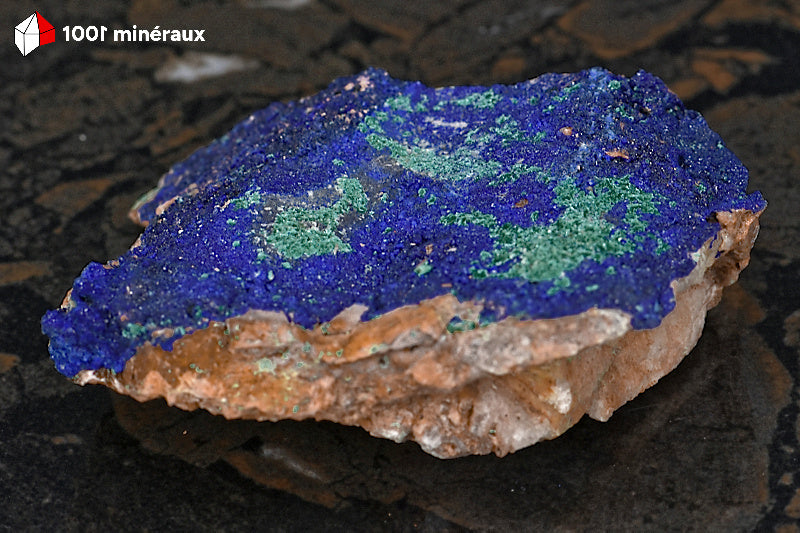 Azurite du Maroc - Association Azurite, Malachite, Quartz et Barytine - 7,1 x 6 x 2,4 cm - AY903